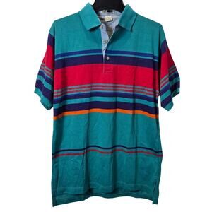 NOS Vintage Steeple Chase polo sz M striped 80's 90's